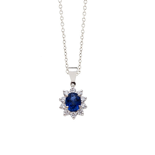 Collana donna Zaffiro e Diamanti DI LEO