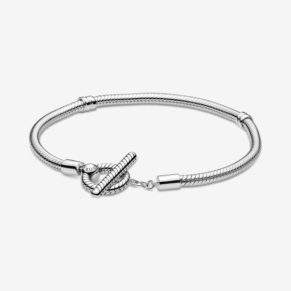 Bracciale maglia snake e barretta a T PANDORA