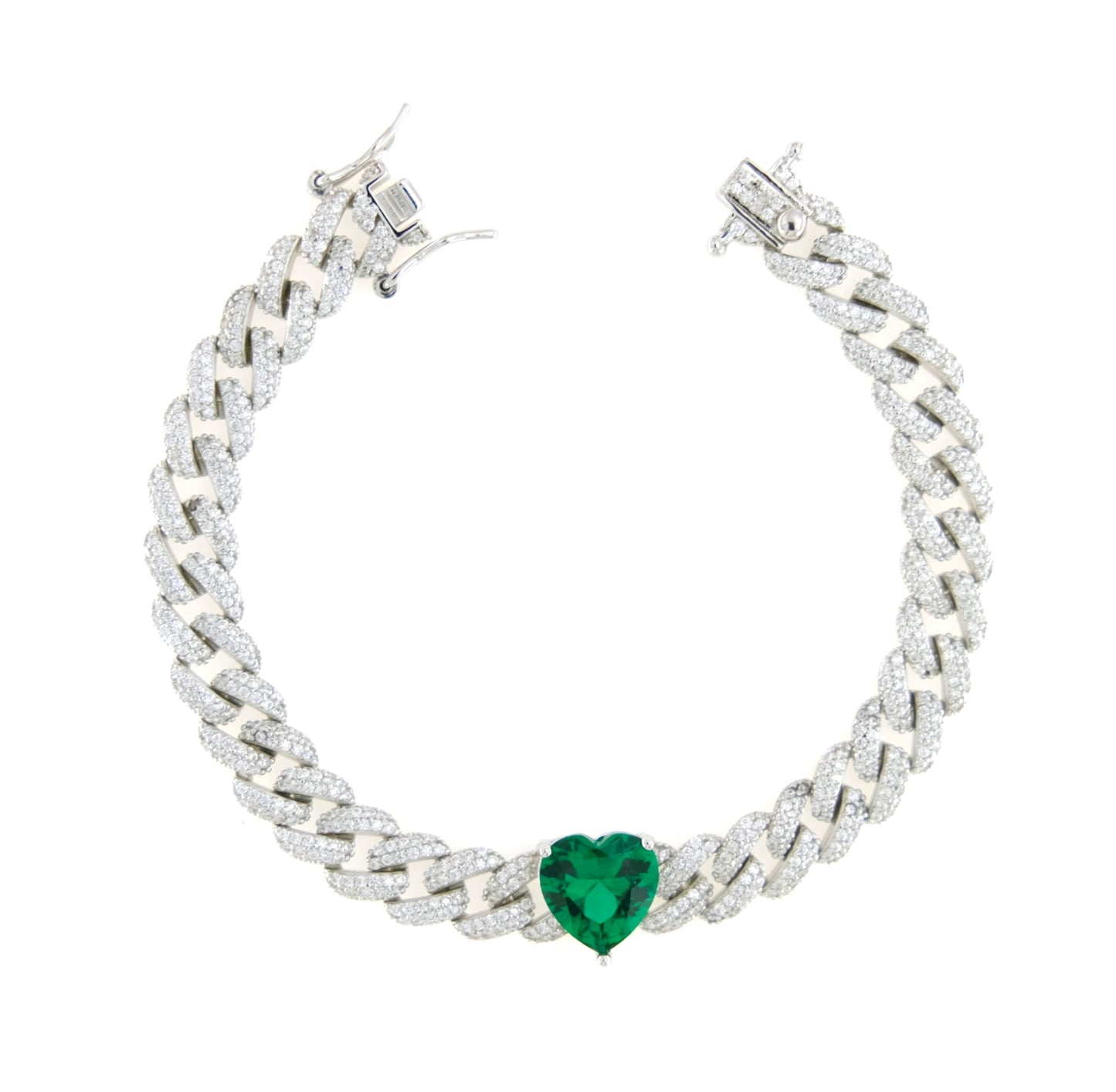 Bracciale donna groumette zirconata con cuore