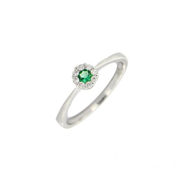 Anello in oro, Diamanti e Smeraldo GIORGIO VISCONTI donna