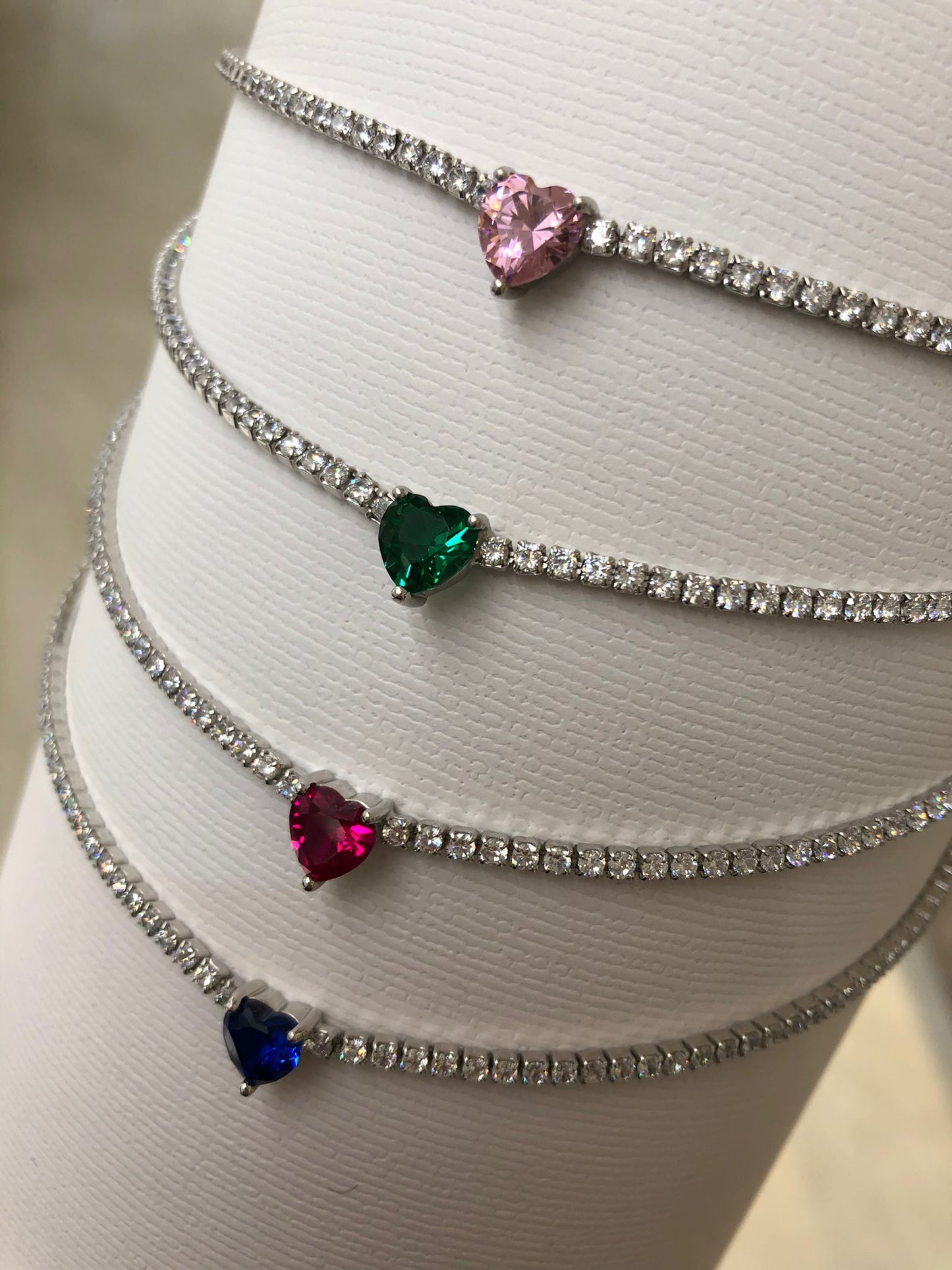 Collana tennis donna zirconi con cuore