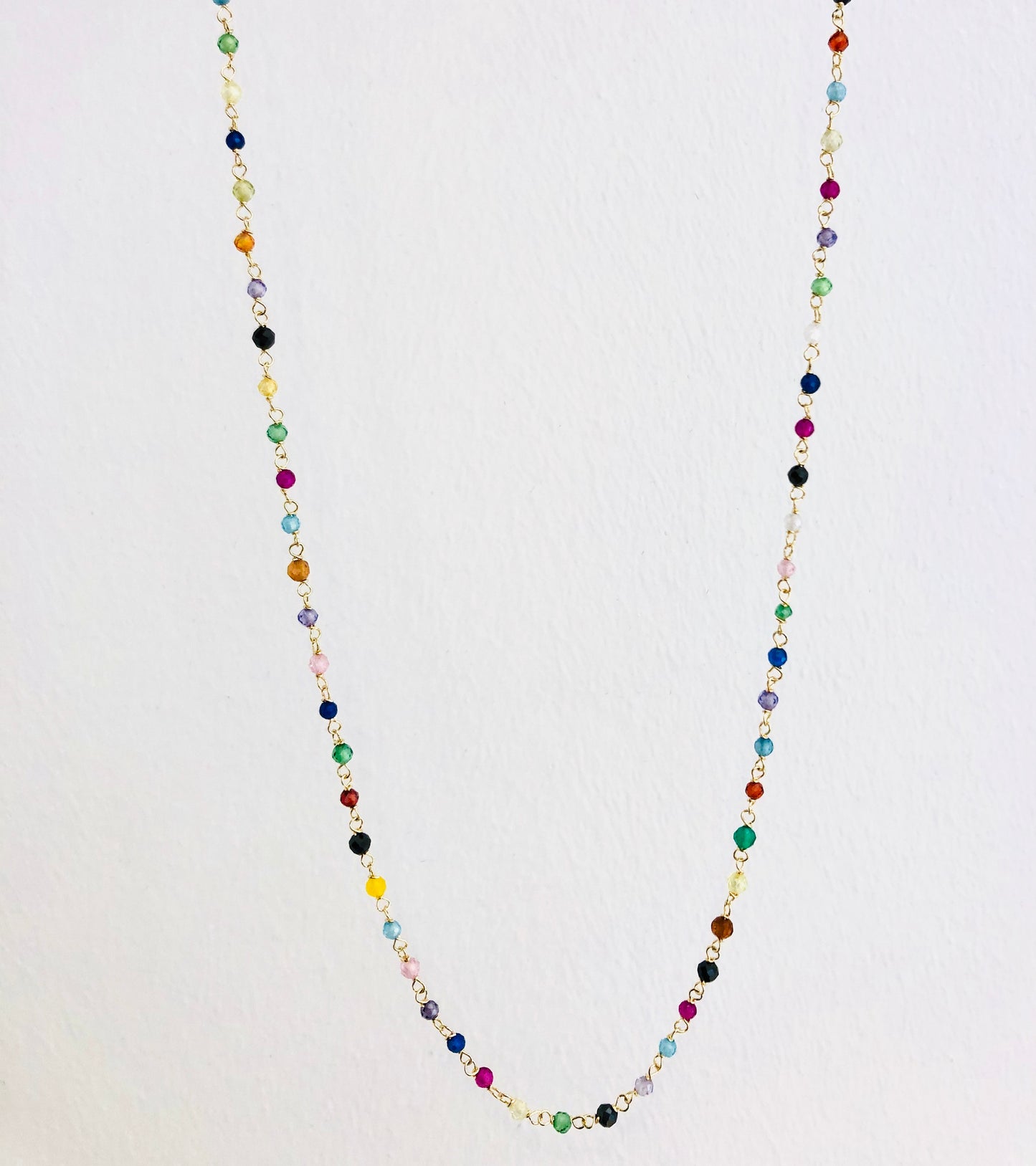 Collana oro giallo e cristalli