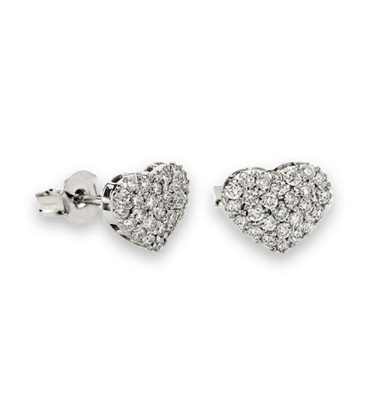 Orecchini cuore in oro 18kt e diamanti NAMURI - Biondo Gioielli