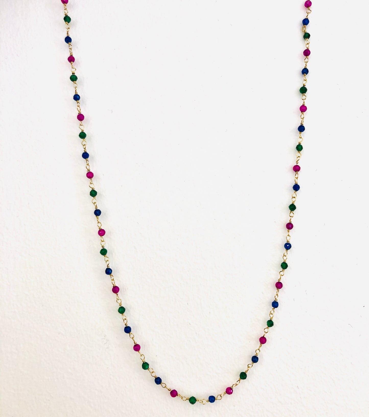 Collana oro giallo e cristalli