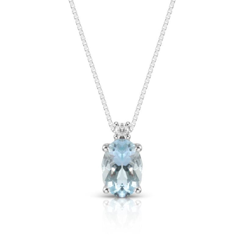 Collana donna Acquamarina e diamanti DI LEO