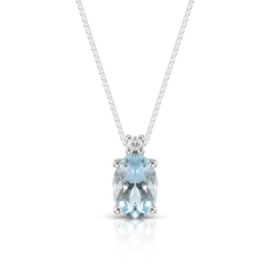 Collana donna Acquamarina e diamanti DI LEO