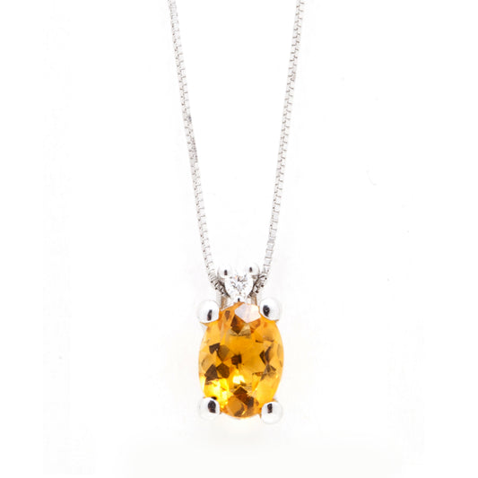 Collana donna Quarzo Citrino e Diamante DI LEO