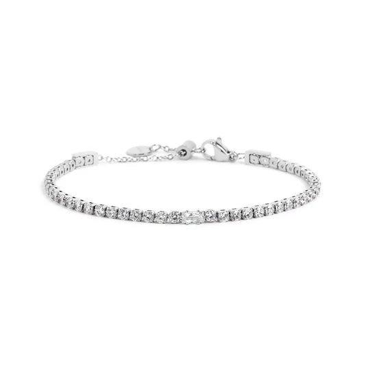Bracciale tennis 2,5mm con zircone centrale MARLÙ 2BR0106-W