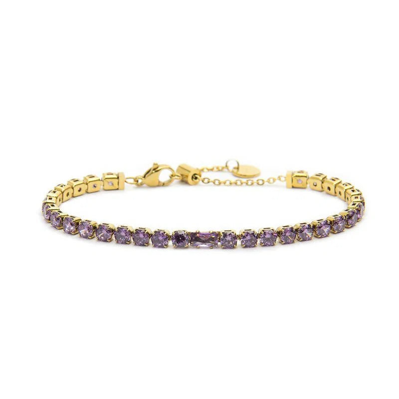 Bracciale tennis 4mm con zircone centrale MARLÙ 31BR0007G-P