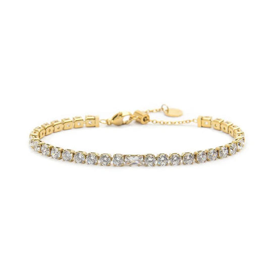 Bracciale tennis 4mm con zircone centrale MARLÙ 31BR0007G-W