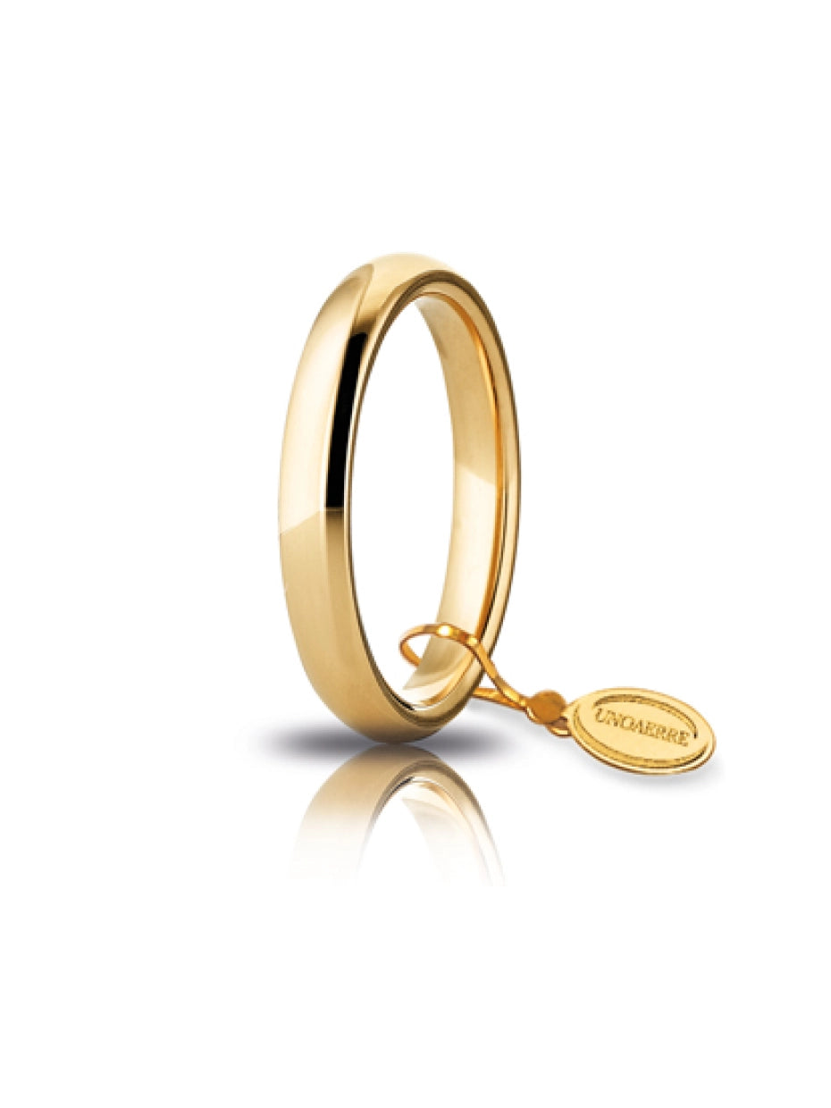 Fede comoda in oro giallo 18KT UNOAERRE