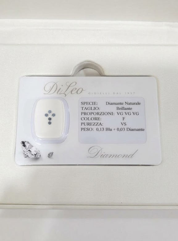 Diamante bianco e blu in blister