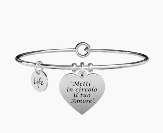 Bracciale donna KIDULT Ligabue Collection Metti in circolo il tuo amore - Biondo Gioielli