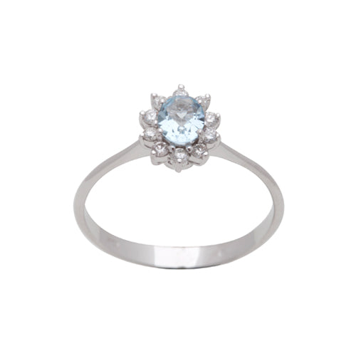 Anello donna Acquamarina e Diamanti DI LEO