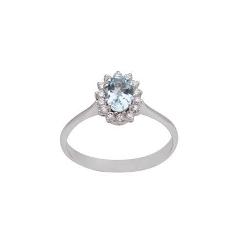 Anello donna Acquamarina e Diamanti DI LEO
