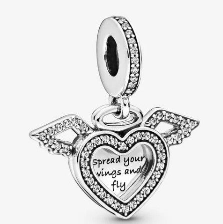 Charm PANDORA pendente Cuore e ali d’angelo - Biondo Gioielli