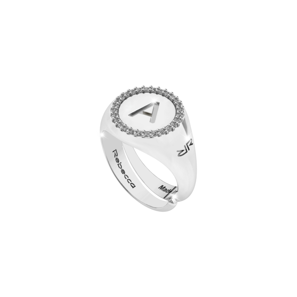 Anello donna REBECCA Lettera A - Biondo Gioielli