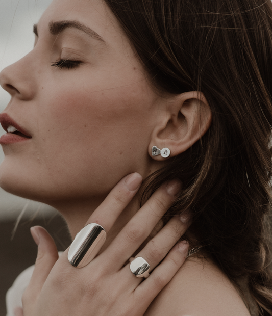 Orecchini personalizzabili in argento CUORI & FRECCE