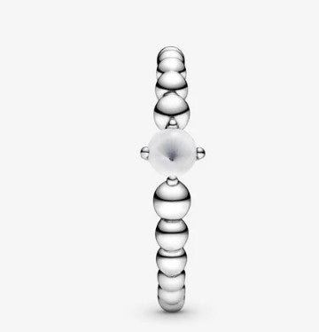 Anello PANDORA bianco latte decorato con sfere - Biondo Gioielli