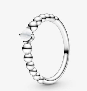 Anello PANDORA bianco latte decorato con sfere - Biondo Gioielli