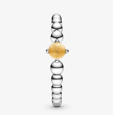 Anello PANDORA color miele decorato con sfere - Biondo Gioielli