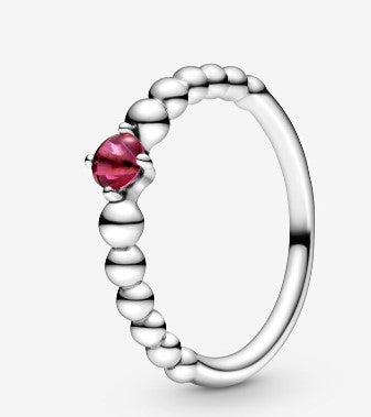 Anello PANDORA rosso fuoco decorato con sfere - Biondo Gioielli