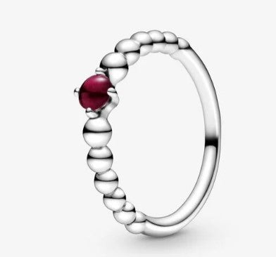 Anello PANDORA rosso scuro decorato con sfere - Biondo Gioielli