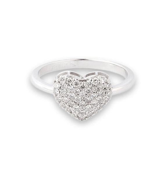 Anello cuore in oro 18kt e diamanti - Biondo Gioielli