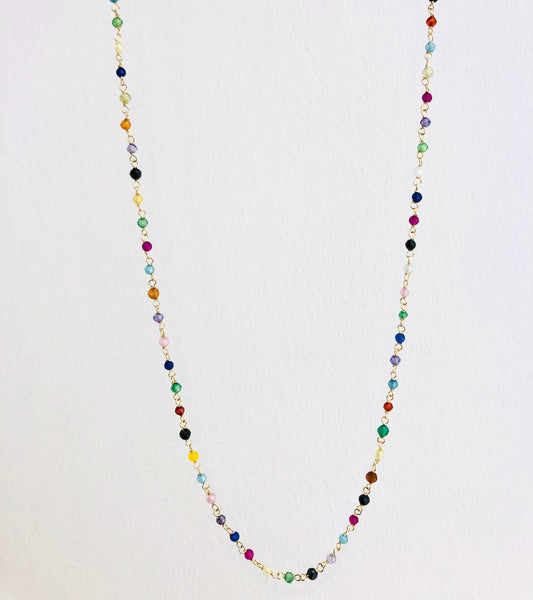 Collana oro giallo e cristalli